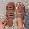 Plus-size Shoes with Open Toe, Single-heel Flip-flops, Women's New Style Beach Flat Shoes, Sandals