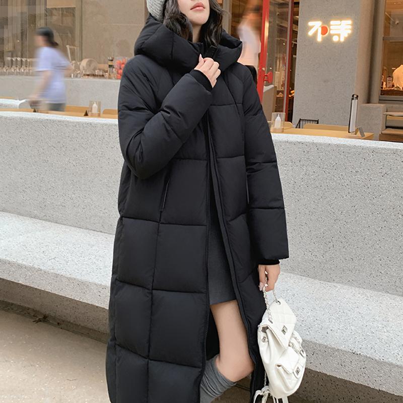 Mode Frau Winter Lange Mäntel Kapuzen Locker Dick Warm Parkas Lässige Damenjacken