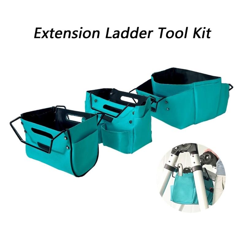 Portable Nylon Tool Bag With 5 Side Pockets Folding Tool Pouches For Easy Organization And Durability Construction