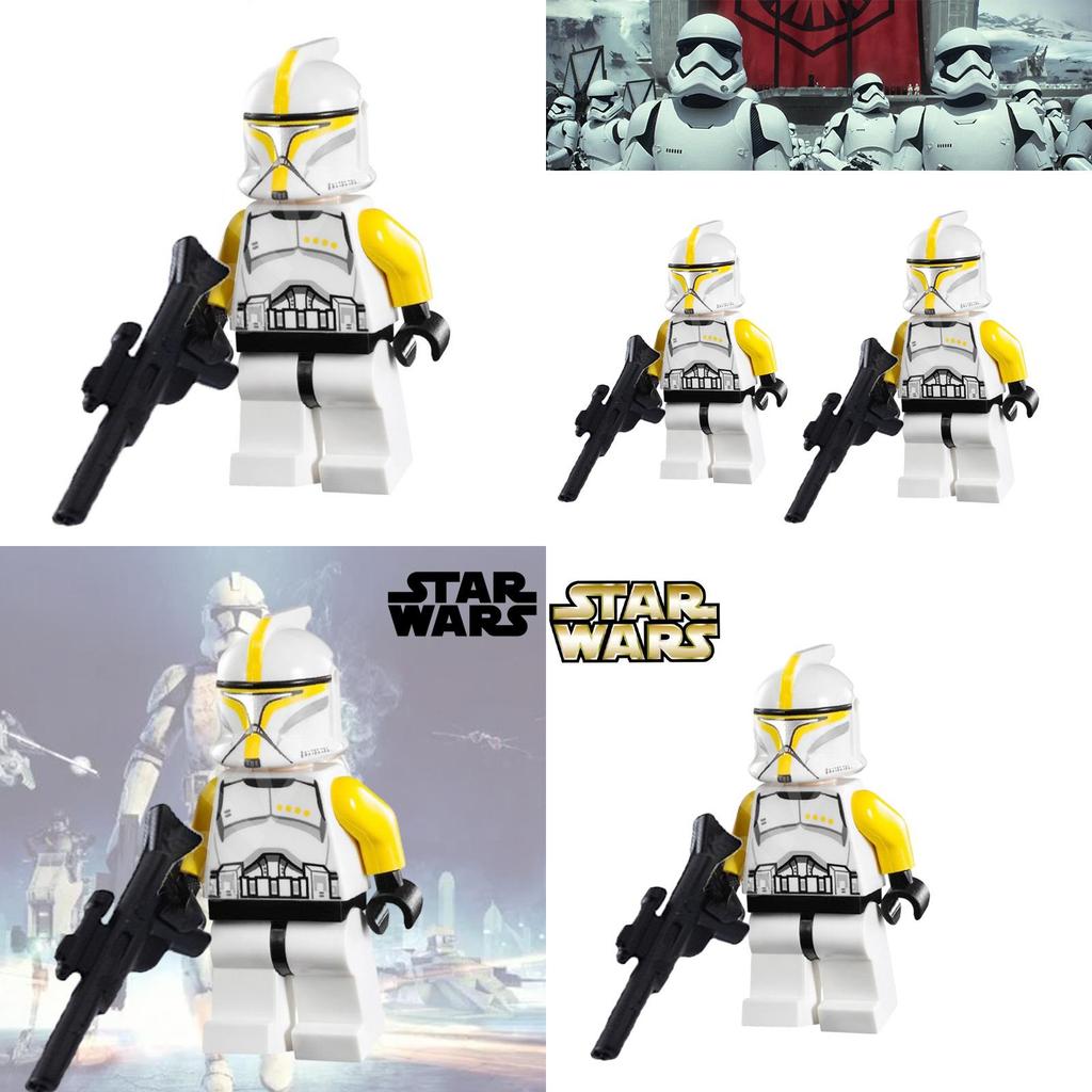 Star Wars Clone Trooper Mini Building Blocks Small Size Abs Plastic Toy Yellow Soldier 38pcs