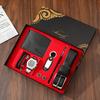 Premium Men's Souvenir Gift Set Custom Logo Leather Wallet Belt Watch Sunglasses 4-Piece Valentine Birthday Luxury Box