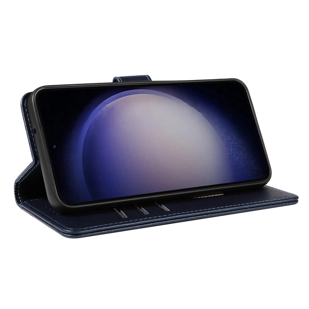 For Samsung Galaxy S23+ Leather Case Litchi Texture RFID Blocking Wallet Stand Phone Cover