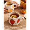 1 Hand-painted Ceramic Coffee Cup with Fruit Pattern, Perfect for Home, Office, Event Gifts, Holiday Gifts, Birthday Gifts