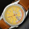 REFURBISHED VINTAGE SEIKO 5 AUTOMATIC 6309A JAPAN MENS YELLOW WATCH A441138-4 Sk-a441138