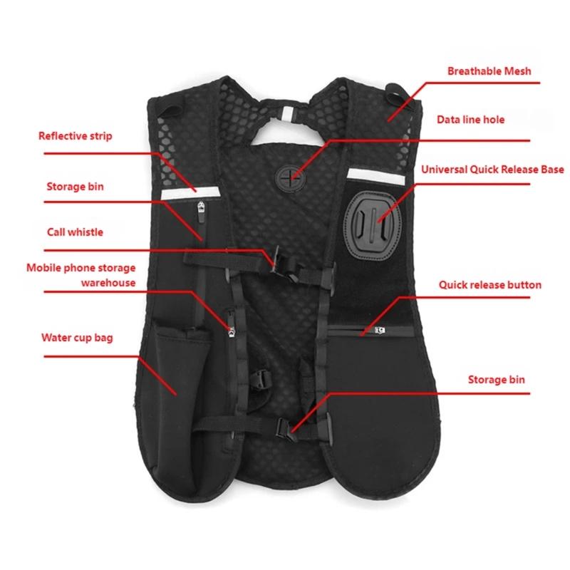Breathable Sports Chest Mount Vests With Quick Release Buckles And Multiple Storage Pockets For Adventure