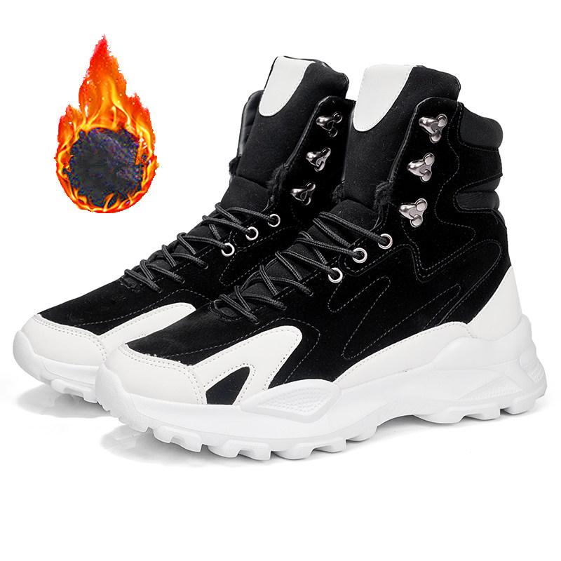 Winter High-Top Herrenmode Stiefel Bequeme Plateau-Sneaker Herren Stiefeletten Samt Warme Baumwollschuhe Für Herren botas hombre