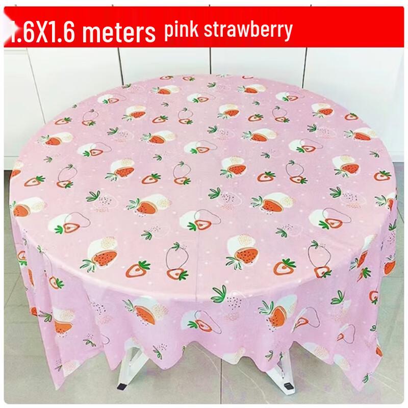 

Shengbilai Pink Strawberry Disposable Tablecloth