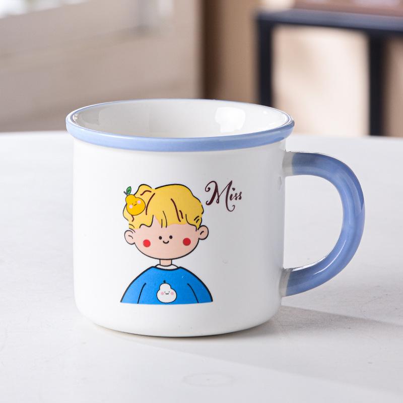 Retro High Value Ceramic Cartoon Cup Home Office Water Cup Cute Men and Women Coffee Cup Mug Gift