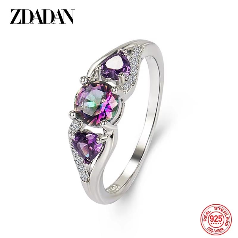 925 Sterling Silber Herz Zirkon Ring für Damen Mode Schmuck Accessoires Geschenk