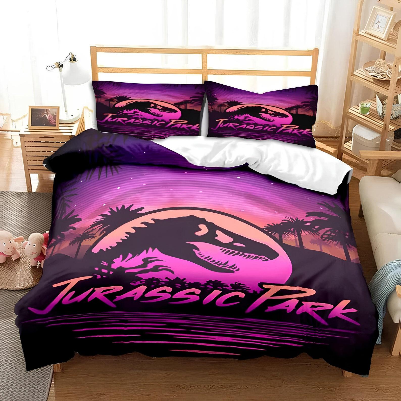 Jurassic Park Duvet Cover Set: Custom Dinosaur Bedding 135x200cm
