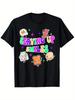 Lustiges Frühstücksessen Serviert Lächeln Grafik-T-Shirt Süßes Kawaii Cartoon T-Shirt Tägliches Tragen