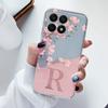 Fashion Pink Flowers Case For Honor X6 X6S 6.5" Back Cover Initial Letter Transparent Soft TPU Fundas For HonorX6 X 6S Coque