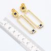 Geometric Blue Stones  Gold Plated Jewelry Sets For Women Earrings Necklace Pendant Ring Bracelet Wedding Birthday Gift