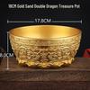 Copper Double Dragon Treasure Bowl: Wealth-Attracting Ornament for Home or Shop.