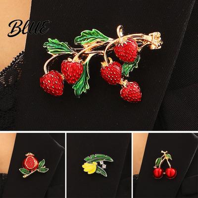 Bag Decoration Pin Oil Dripping Fruit Brooch Alloy Cherry Strawberry