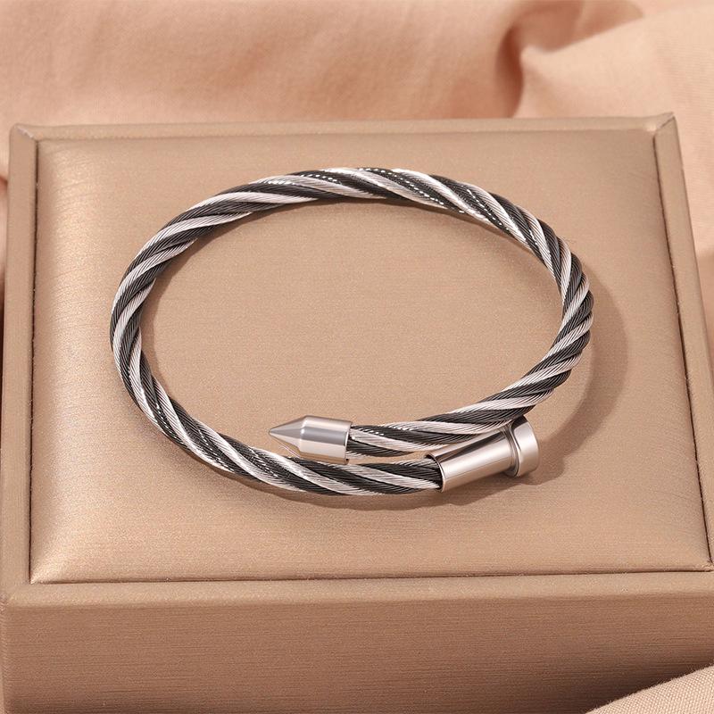 Popular steel wire nail women's light luxury fashion European and American simple design stainless steel