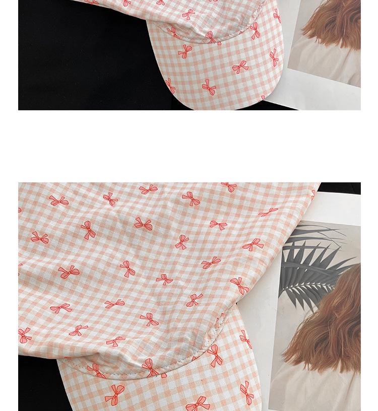 Berretto Bandana a Quadri con Laccetti Incrociati e Visiera - Cappello da Donna per Primavera/Estate Protezione Solare Stile Pastorale