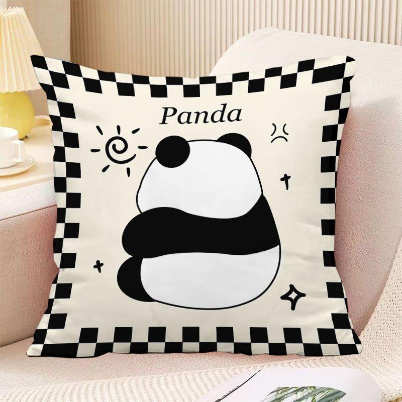 Panda Print Decorative Pillowcase Bedroom Living Room Square Cushion Pillowcase