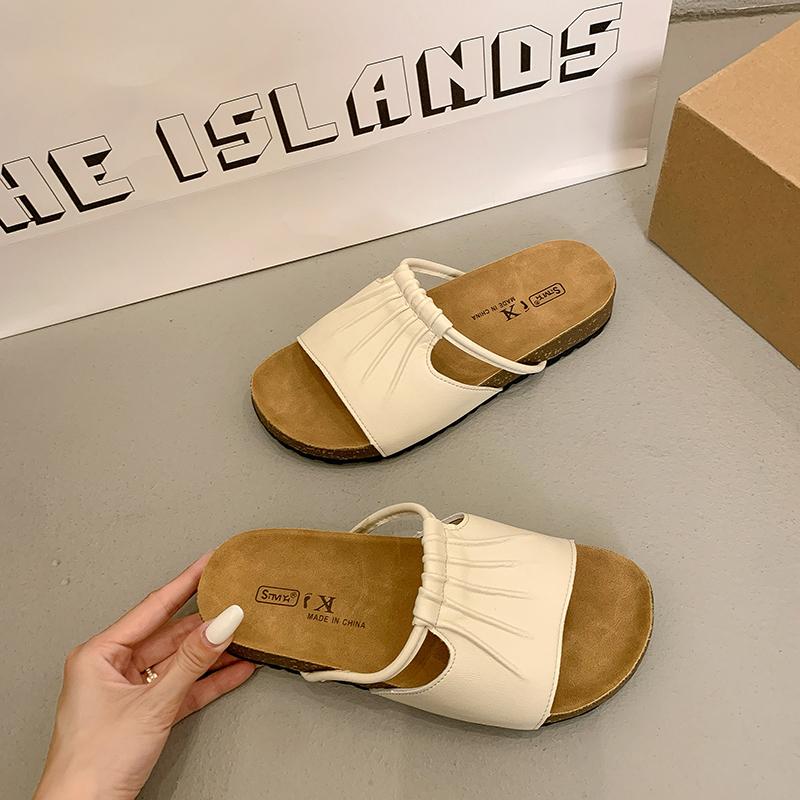 Fashion 2025 Summer New Arrival Casual Fashion Solid Color Open Toe Slippers Comfortable Non-slip Women's Low Heel Sandals