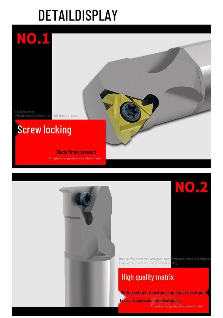 CNC Internal Threading Tool Holder HNR08-25, High-Speed Steel, Shockproof, for Internal Thread Lathe