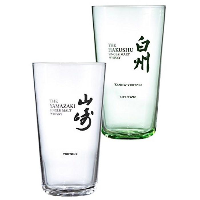 Suntory Yamazaki Hakushu Thin Tumbler Set 340ml / Clear / Green 73x128mm