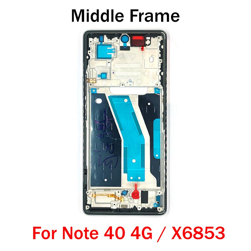 Middle Frame For Infinix Note 40 4G X6853 LCD Front Frame Housing Bezel Plate With Side Button Repair Parts