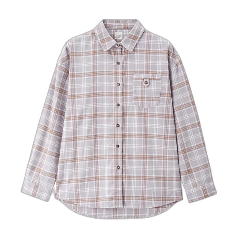 

Giordano Women s American Style Flannel Plaid Shirt