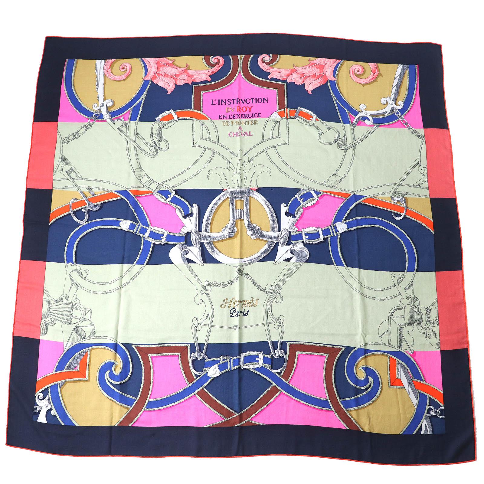 

Pristine HERMES scarf Instructions for the Royal Bayadere Carre 140 H243685S Used