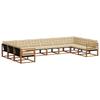 Outdoor Sofa Set with Cushions 10 Pcs Natural and Beige