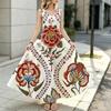 Women's Sleeveless Bohemian Maxi Dress Large Floral Print Lightweight Flowy Slimming Summer Casual Versatile Daily Outing Dress