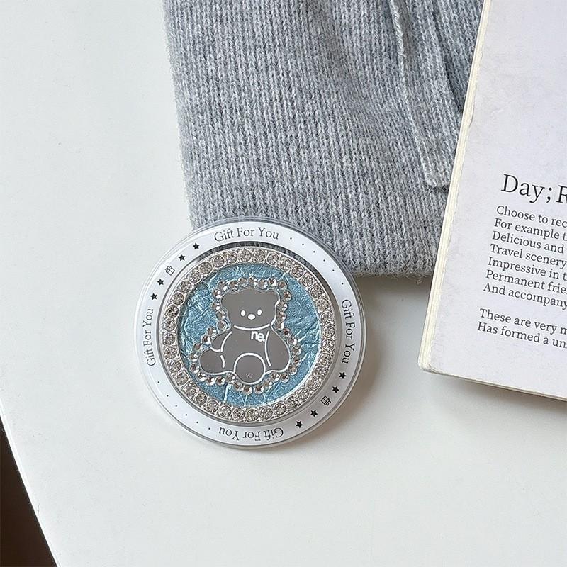 

Creative Magnetic Desktop Watch TV Phone Airbag Bracket Water Diamond Bear Mirror Advanced Sense Ring Wholesale Women s New Style