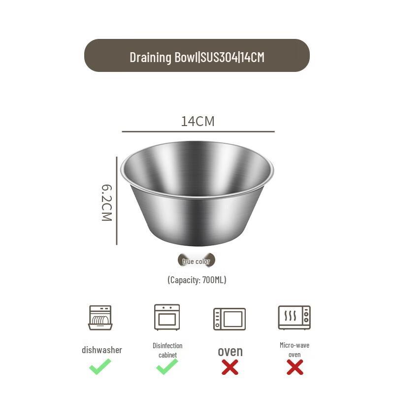 

ZISIZ 304 Stainless Steel Small Colander & Bowl Set