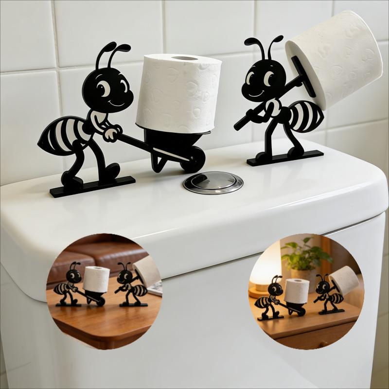 2pcs Ant‑Shaped Tissue Holders, Stable Decorative Paper Storage for Bathroom & Living Room