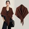 Winter Women Shawl Wraps Cardigan Cape Wool Blend Triangle Shawl Scarf Thickened With Knitted Warm Shoulder