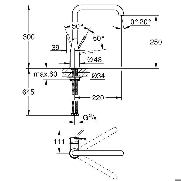 Grohe - Essence Mitigeur Monocommande D'évier, Supersteel (30269DC0)