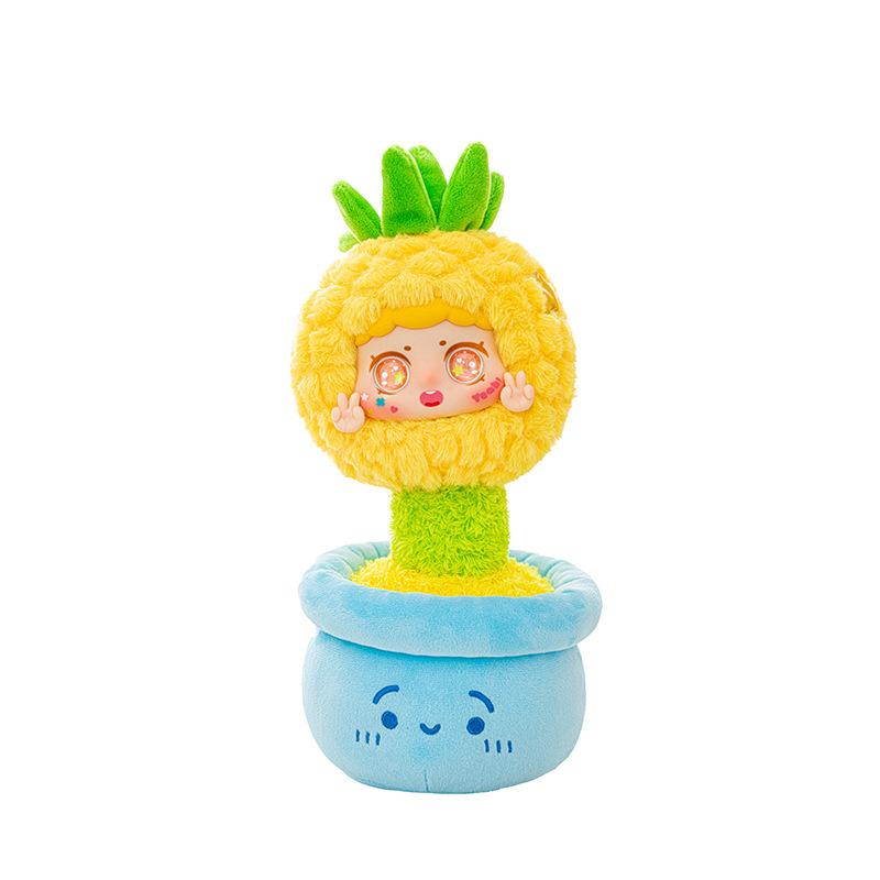 Happy Farm Orange Plush Potted Plant Cherry Desk Pendulum for Girlfriend Birthday Gift Desk Pineapple