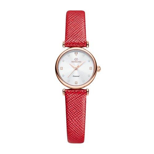 [D EU AMOUR] D EU AMOUR Women s Leather Band Diamond Watch DAW3202L-RD Standard