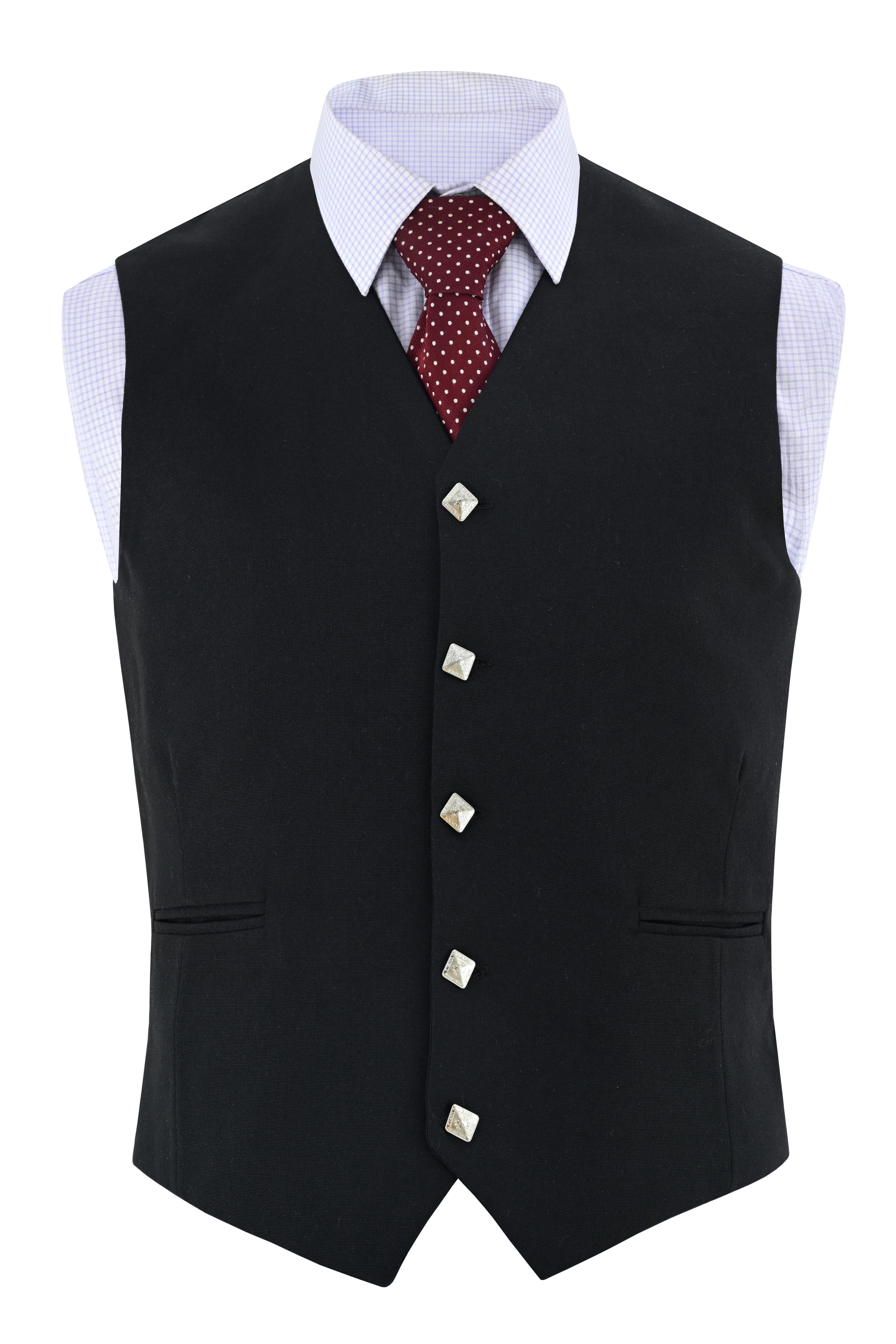 

Argyle Prince Charlie Waistcoat Kilt Attire Scottish Vest Thistle Buttons 46 чорний