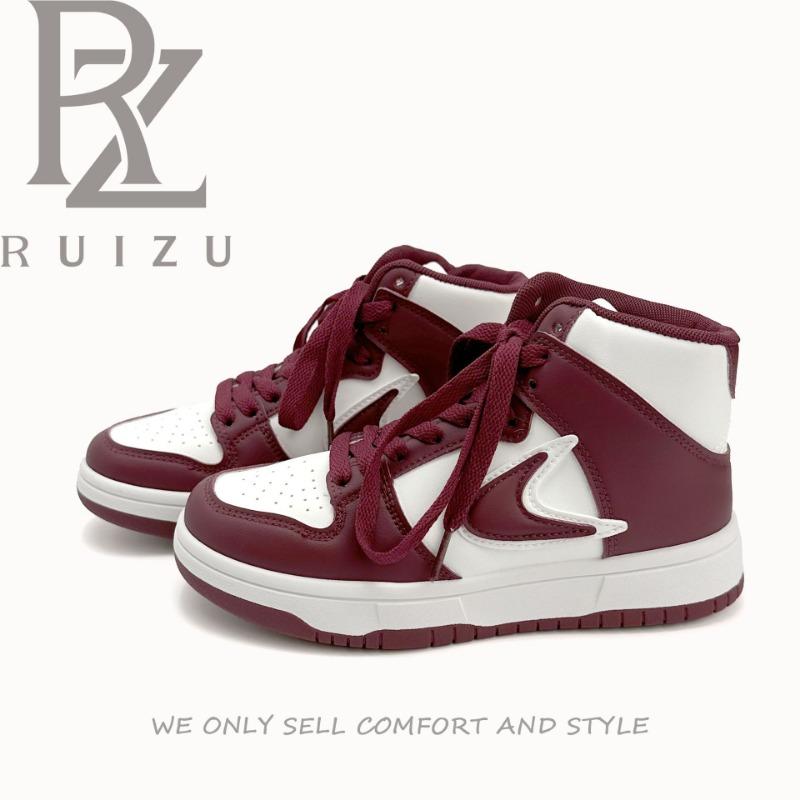 8 high-top classic board shoes women's spring new thick-soled casual microfiber leather-faced versatile sports shoes