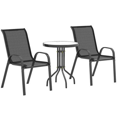 Three-Piece Outdoor Garden Set - Black