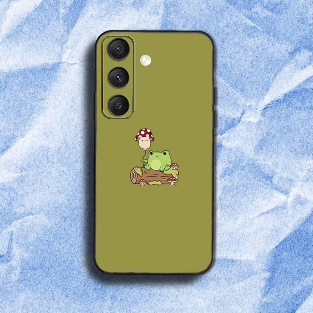 Cartoon F-Frog-S Phone Case For Samsung S 25,24,23,22,30,21,10,9,Ultra,Plus,Lite,FE,4,5G Black Soft Case