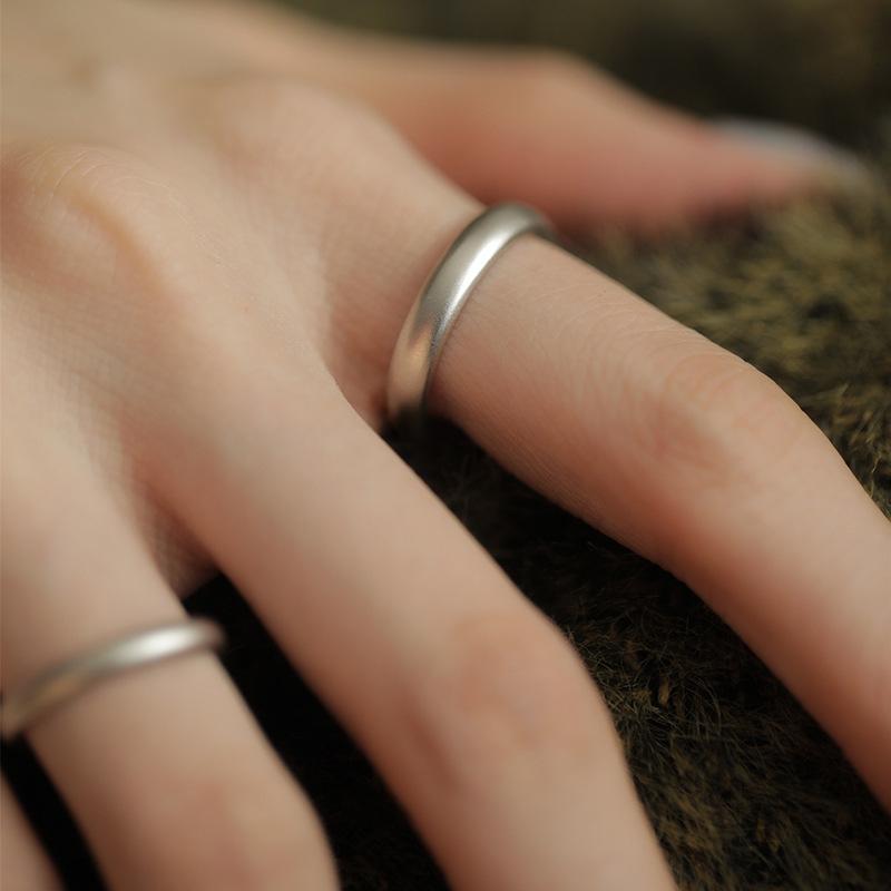 Minimalist Glossy Art Deco Geometric Ring Niche Design Simple Fashion 100% Match High-end Sense Women's Adjustable Finger Ring