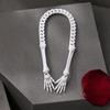 Halloween Gothic Skeleton Hand Necklace, Punk Cosplay Skull Claw Palm Choker, Halloween Costume Jewelry for Men Women