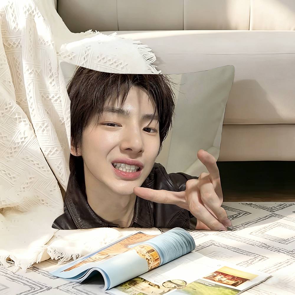 Kpop Idol JJuhoon Pillow Case Living Room Sofa Cushion Cover Suitable For Home Bedroom Room Decoration