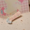 Girl Hairpin Plaid Pattern Cat Paw Shape Hair Clips Stable Clamping Force