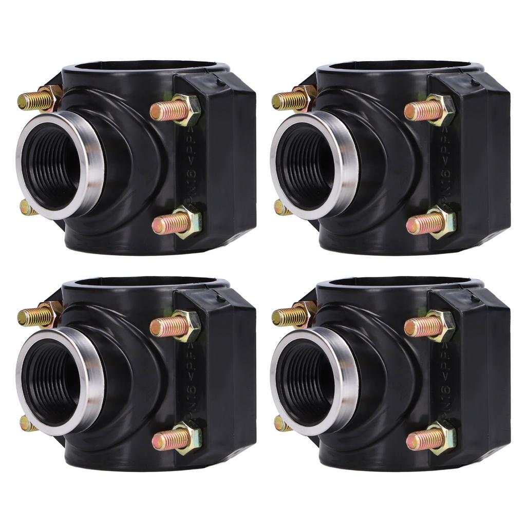 4 Sets Water Drain Saddle Plastic Pipe Additional Quick Connector Tee Kit G1 Female Thread