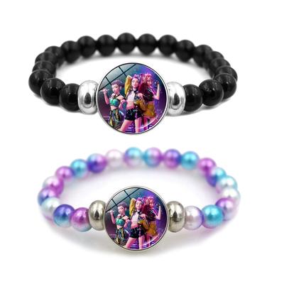 Dämonenjäger Partnerarmbänder 2er-Set, Lovers Perlen-Schnurarmband, Niedliches Anime-Modeaccessoire Geschenk für Mädchen Jungen