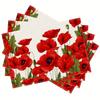 4Pcs, Vintage Red Poppy Flower Placemats, the Best Placemats, Washable, Suitable for Holiday Parties, Home Decor