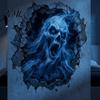 Festive Wall Ornaments for Halloween 3D Decal, Breakout Illusion Sticker with Skull Ghost, Spooky Scary Ghost Patterns Home Decor Room Party, Peel And