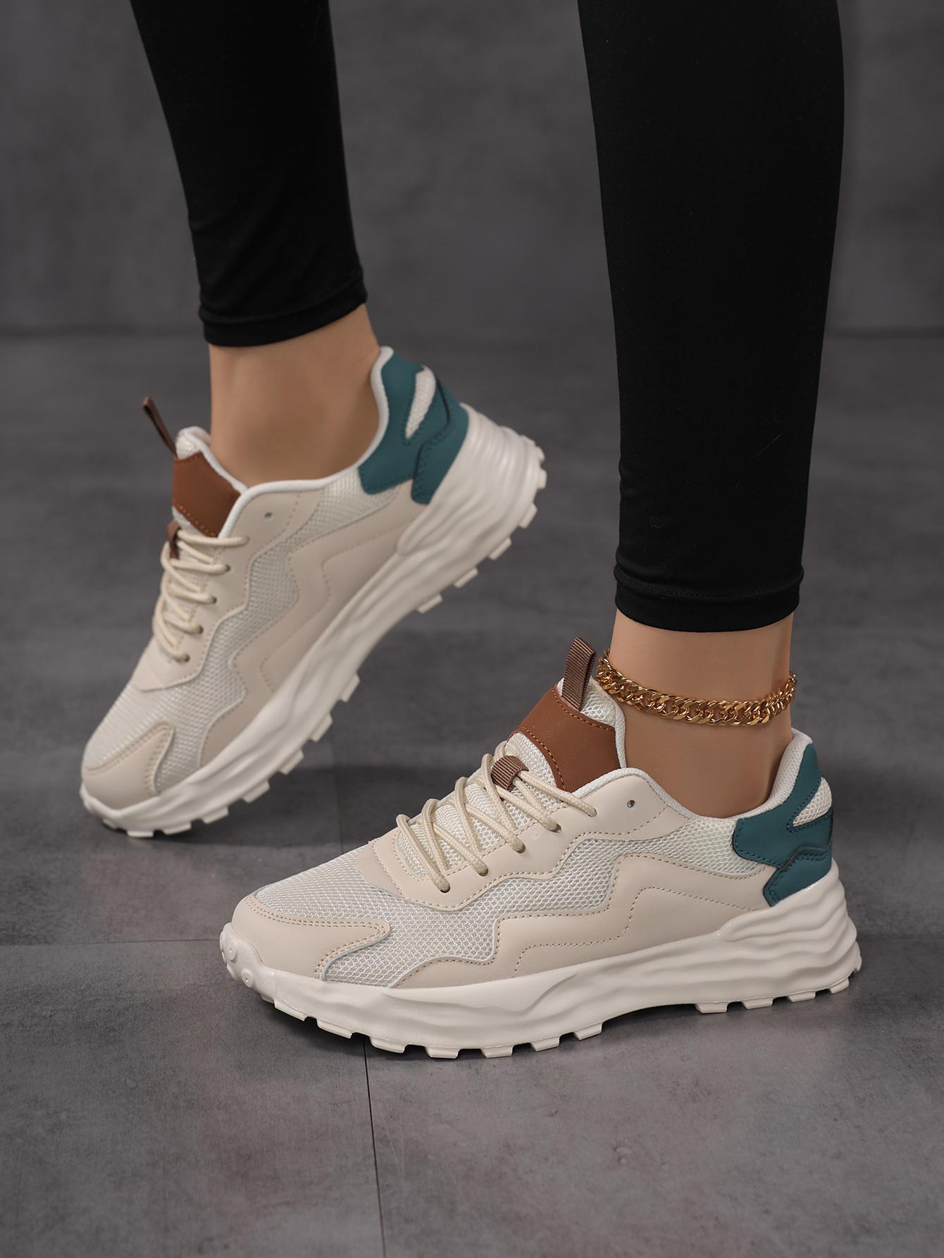 

Женская прогулочная обувь, Нескользящие кроссовки для мам с мягкой подошвой, дышащая сетчатая обувь, модная повседневная одинарная обувь 42 бежевый